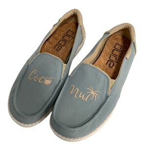 Hey Dude Lena "Coco Nut" Slip On Shoes Women's Size 8 Aqua Haze Lightweight